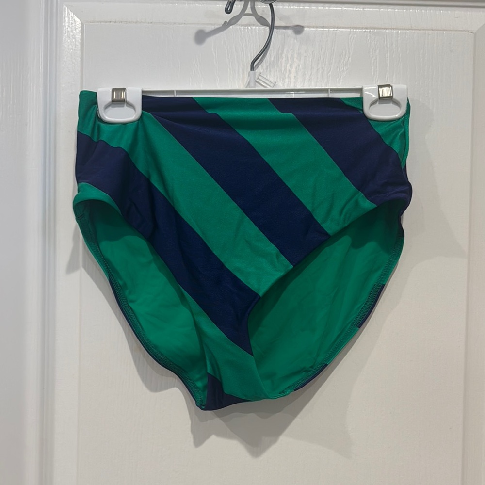 Green and Navy Striped Swim Bottoms Zimmermann